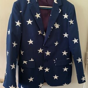 Men's Opposuits Blue Star Pattern Blazer Size 36